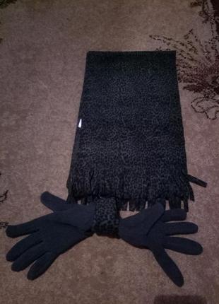 Зимний набор: шарф и перчатки1 фото