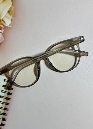 Прозоро - сірі окуляри жіночі, чоловічі /окуляри унісекс нульовки3 фото