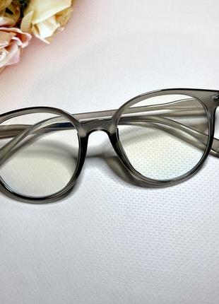 Прозоро - сірі окуляри жіночі, чоловічі /окуляри унісекс нульовки2 фото