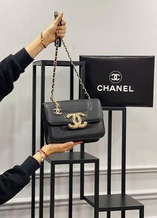 Сумка стеганая черная женская в стиле chanel клатч сумочка на цепочке шанель кросс-боди