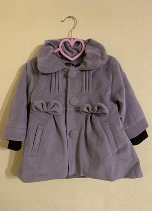 Пальто на девочку 2 3 года серое сизе демисезон велюр велюр велюровое мягкое