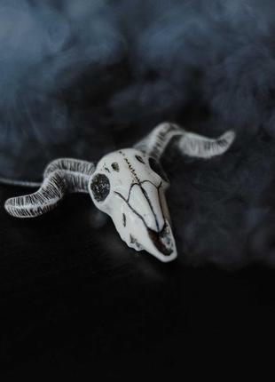 Кулон череп барана ручної роботи з ланцюжком у подарунок 2