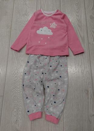 Флисовая пижама для девочки со звездами primark  2-4 года