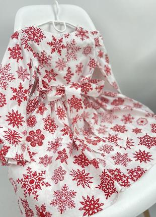 Платье снежинки для девочек на зиму новый год3 фото