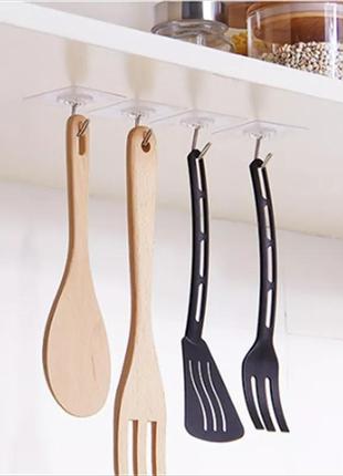 Крючки сильные, прозрачные, самоклеющиеся для кухни и ванной4 фото