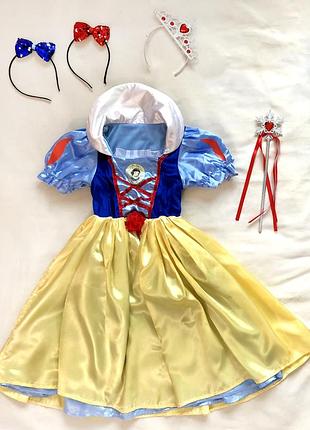 Шикарне плаття карнавальне подвійне золонька-білосніжка disney р. 5-7 років