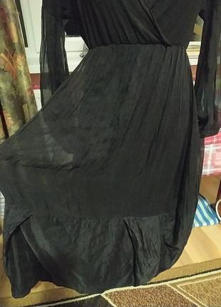 Черное платье, шелк вискоза, итальялия, размер м3 фото
