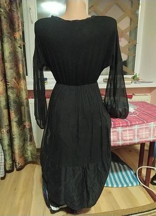 Черное платье, шелк вискоза, итальялия, размер м4 фото