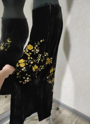 Scervino винтаж с вышивкой в цветы бархатная юбка юбка бархат с шелком2 фото