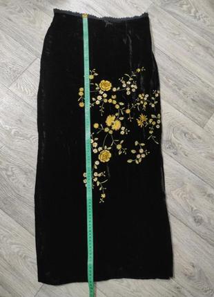 Scervino винтаж с вышивкой в цветы бархатная юбка юбка бархат с шелком5 фото