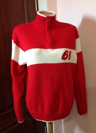 Теплющий ветронепродуваемый полушерстяный мужской термосвитер свитер wedge 68 р.м