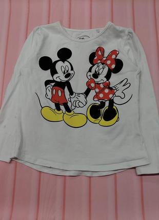 Кофта, реглан minnie mouse от disney с минни и микки 4-6 лет белый1 фото