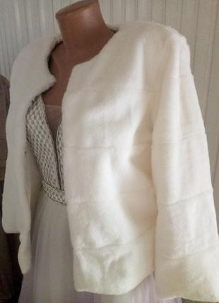 Роскошная свадебная шубка из искусственного кролика рекс