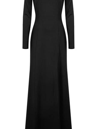 Вечернее платье черное длинное трикотаж1 фото