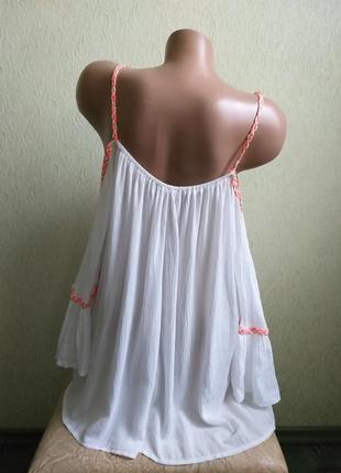 Туника с открытыми плечами. блуза. рубашка. клеш. белый, розовый, неоновый.5 фото
