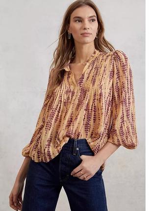 Натуральная блуза с пышным рукавом anthropologie