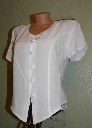 Блуза літня легка біла з зав'язками / класика, 48