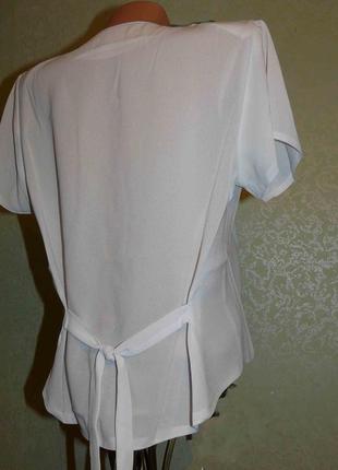 Блуза літня легка біла з зав'язками / класика, 485 фото