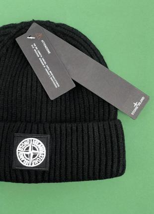 Шапка stone island чорна з бірками і фірмовою упаковкою2 фото