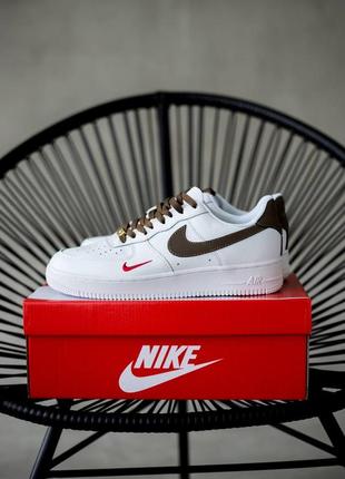 Мужские кроссовки nike bike air force 1 low white brown 40-41-42-43-44-45
