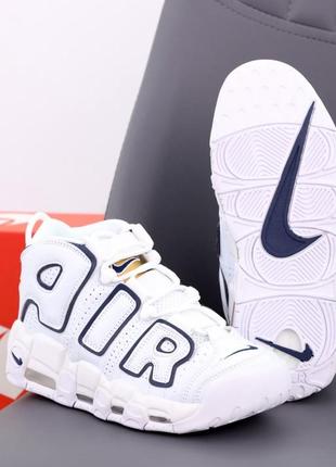 Мужские высокие кожаные кроссовки nike air max uptempo#найк