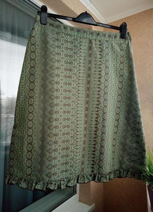 Красивая летняя юбка миди из натуральной ткани4 фото