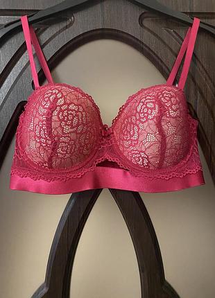 Шикарный, ажурный, бюстгальтер, нежно, малинового цвета, от бренда: secret possessions