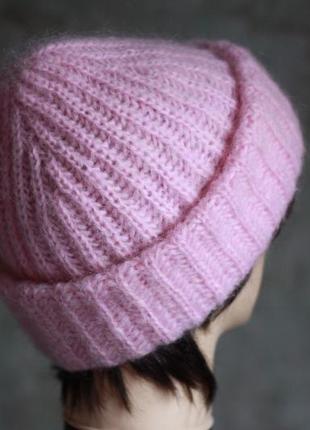 Нежно-розовая шапка такори5 фото