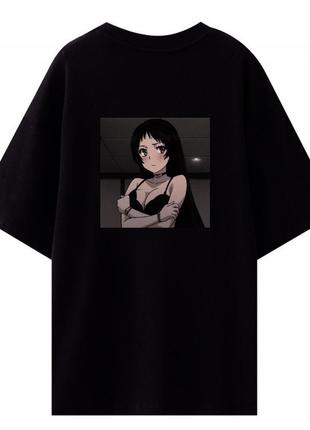 Аніме-футболка з принтом waifu 2д тян, можна зробити зі своєю картинкою