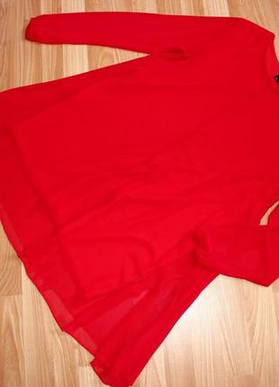 Блуза туника / как платье /красный шифон с бантиками по спинке, франция, lipstick5 фото