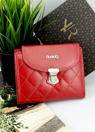 Шкіряний жіночий гаманець rovicky r-rd-19 gcl-q red маленький червоний10 фото