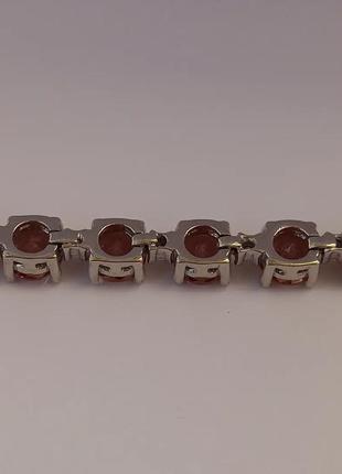 Серебряный браслет с султанитом и кубическим цирконом3 фото