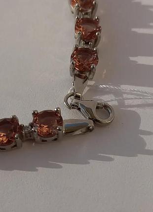 Серебряный браслет с султанитом и кубическим цирконом4 фото