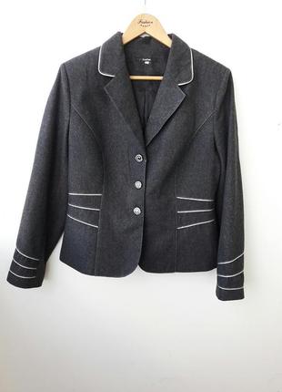 Классический пиджак меланжевого цвета серый пиджак4 фото