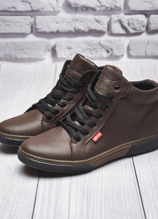 Шкіряні чоловічі теплі берці черевики ботинки кожаные мужские теплые берцы зимние ботинки натуральна