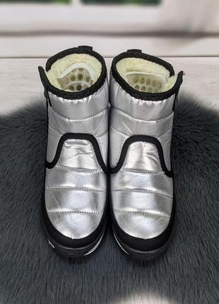 Дутики жіночі черевики зимові на хутрі сріблясті bromen5 фото