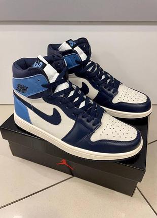 Мужские высокие кожаные кроссовки nike air jordan 1, #найк