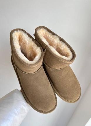 Женские угги на меху ugg brown new (4 фото