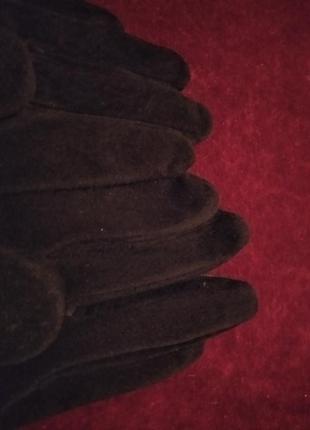 Перчатки замшевые черного цвета. размер 7.6 фото