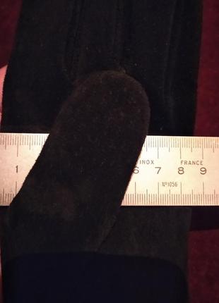 Перчатки замшевые черного цвета. размер 7.7 фото