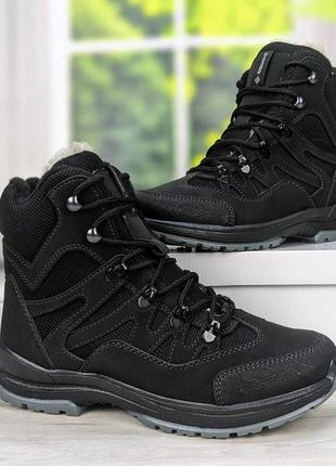 Ботинки мужские зимние paolla черные на шнурках4 фото
