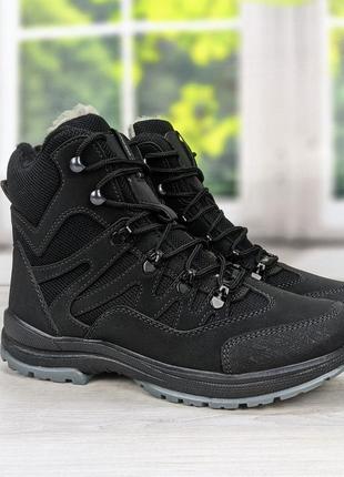 Ботинки мужские зимние paolla черные на шнурках8 фото