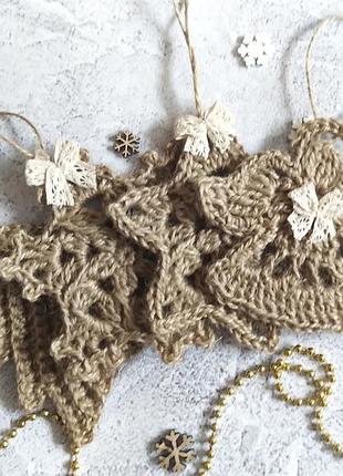 Іграшки на ялинку з джуту