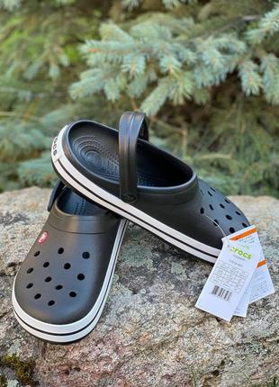Кроксы черные сабо crocs crocband black