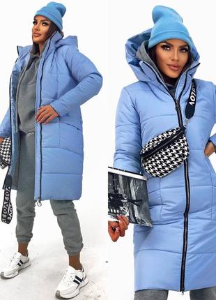 Куртка на синтепоне женская, утепленная теплая зимняя курточка модная пальто красивое 36205 фото