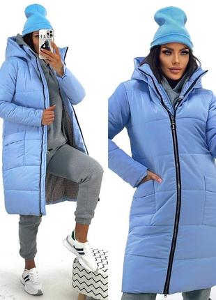 Куртка на синтепоне женская, утепленная теплая зимняя курточка модная пальто красивое 36206 фото