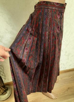 Шерстяная  нежная юбка на запах плиссе4 фото