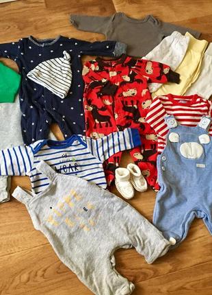 Набор вещей для мальчика 0-3мес. человечек для мальчика. пинетки.