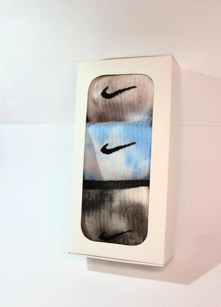 Комплект носков tie dye тай дпей 3 пары мужские, унисекс, женские найк nike