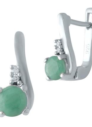 Серебряные серьги komilfo с натуральным изумрудом 0.862ct (2010838)